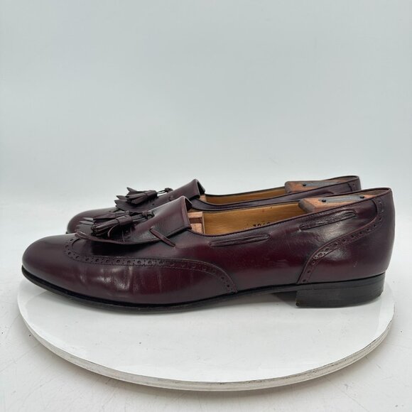 Salvatore Ferragamo Men Size 12B Brown Leather Tassel Brogue Loafer Dress Shoes - Picture 2 of 12